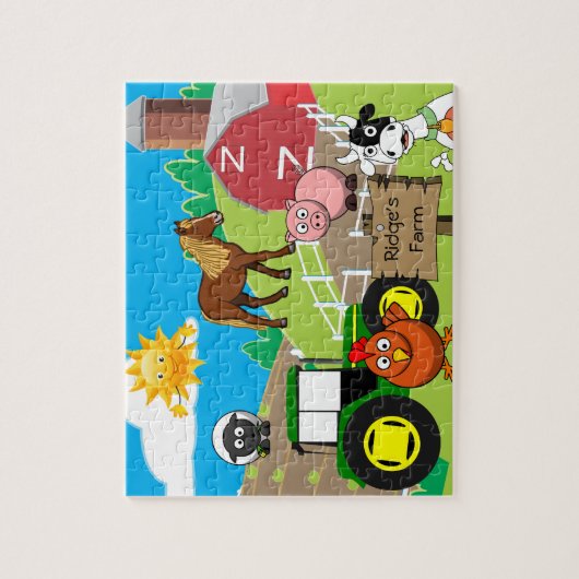 Personalisierte Kinderfarm Puzzle (Vertikal)