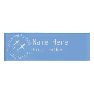 Personalisierte Kinderflugzeuge des Blue Vaters Namenschild