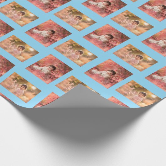 Personalisierte Kinderfoto-Vorlage Geschenkpapier (Ecke)