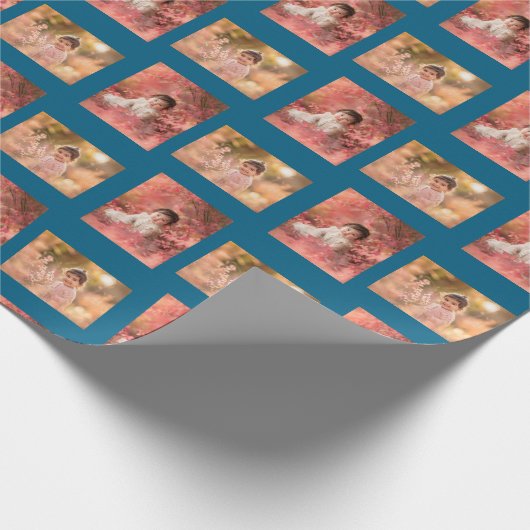 Personalisierte Kinderfoto-Vorlage Geschenkpapier (Ecke)