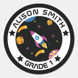 Personalisierte Kindergalaxie Runder Aufkleber