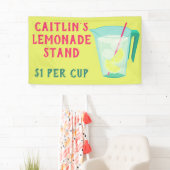 Personalisierte Kinderhelle Limonade-Stand-Fahne Banner (Insitu)