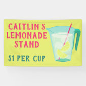 Personalisierte Kinderhelle Limonade-Stand-Fahne Banner (Horizontal)