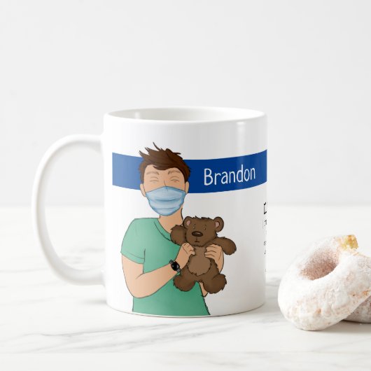 Personalisierte Kinderkrankenpfleger Kaffeetasse (Mit Donut)
