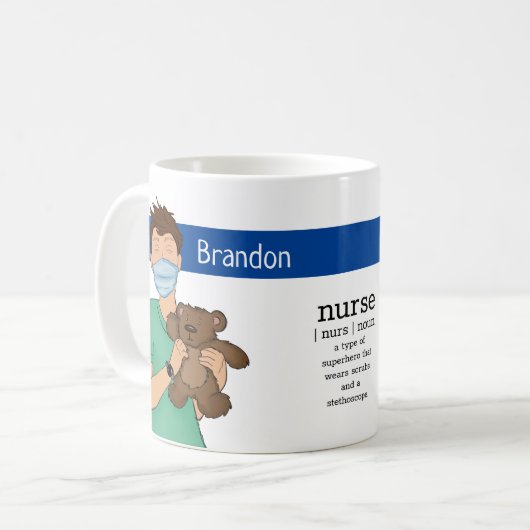 Personalisierte Kinderkrankenpfleger Kaffeetasse (Vorderseite Links)