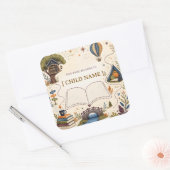 Personalisierte Kinderlesebuchplatte Quadratischer Aufkleber (Umschlag)