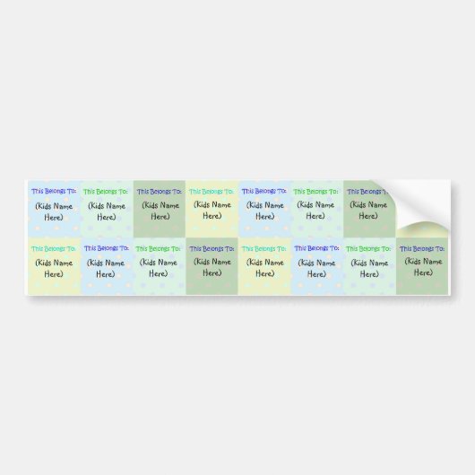 Personalisierte Kindernamen-Aufkleber; Autoaufkleber (Vorne)