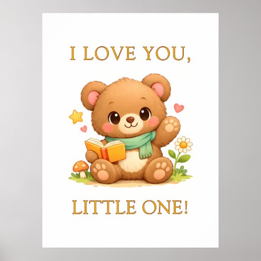 Personalisierte Kinderposter | Märchen-Lesebär Poster (Vorne)