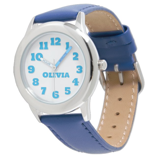 Personalisierte Kinderschau Armbanduhr (Schrägansicht)