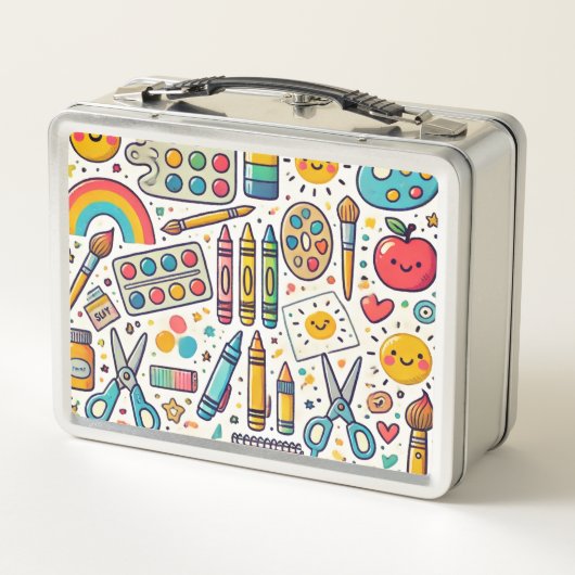 Personalisierte Kinderschulkunst Metall Brotdose (Rückseite)