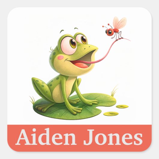 Personalisierte Kindersticker bunt Quadratischer Aufkleber (Vorderseite)