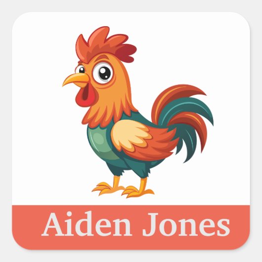 Personalisierte Kindersticker bunt Quadratischer Aufkleber (Vorderseite)