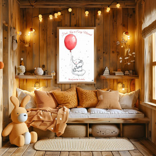 Personalisierte Kinderzimmer-Kunst – Elefant auf e Poster