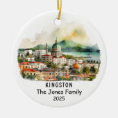 Personalisierte Kingston Ornament, Jamaika Keramik Ornament (Vorne)