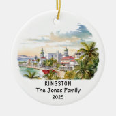 Personalisierte Kingston Ornament, Jamaika Keramik Ornament (Vorne)