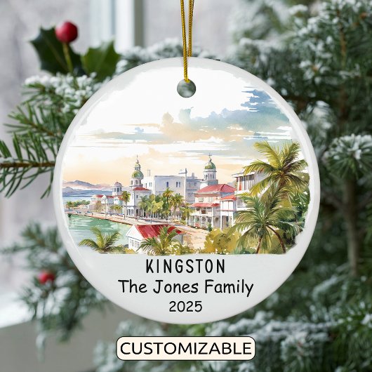 Personalisierte Kingston Ornament, Jamaika Keramik Ornament