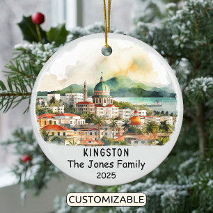 Personalisierte Kingston Ornament, Jamaika Keramik Ornament