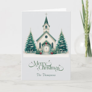 Personalisierte Kirchen-Szene Weihnachtskarte Karte