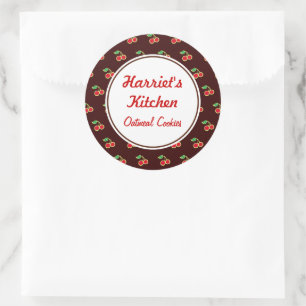 Personalisierte Kirsch-Küchen-Back-Geschenk-Aufkle Runder Aufkleber
