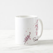 Personalisierte Kirschblüte mit individuellem Name Kaffeetasse (VorderseiteRechts)