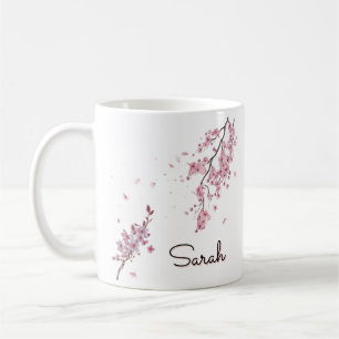 Personalisierte Kirschblüte mit individuellem Name Kaffeetasse