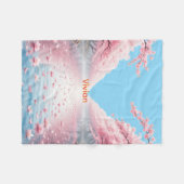 Personalisierte Kirschblüten-Kanaldecke Fleecedecke (Vorderseite (Horizontal))