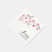 Personalisierte Kirschblütenhochzeit Serviette (Ecke)