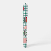 Personalisierte Kirsche auf grünem Gingham Handyhü iPhone Hülle (Rechte Seite)