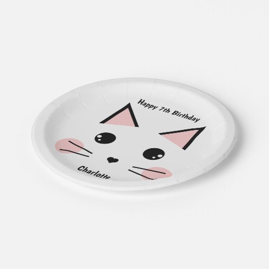 Personalisierte Kitekatze Pappteller (Schrägansicht)