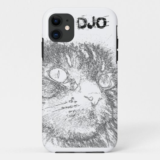 Personalisierte Kitty-Gesichts-Kontur Case-Mate iPhone Hülle (Rückseite)
