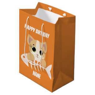 Personalisierte Kitty-Katzen-Geburtstagsgeschenk Mittlere Geschenktüte