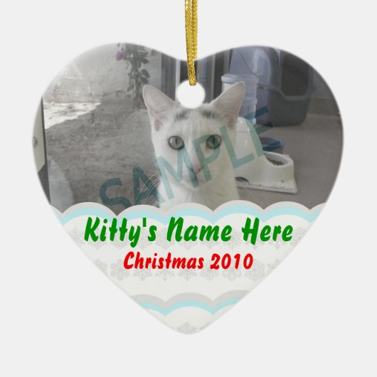 Personalisierte Kitty-Ornament Keramik Ornament (Vorne)
