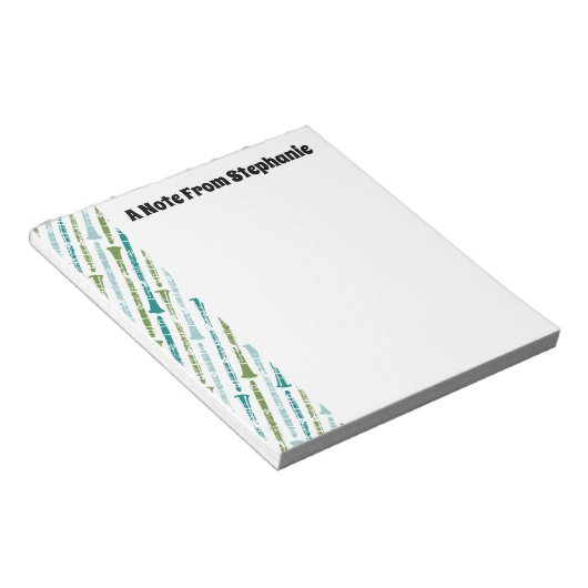Personalisierte Klarinette-Player-Geschenkartikel Notizblock (angewinkelt)