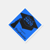 Personalisierte Klasse 2024 Blauschwarz Serviette (Ecke)