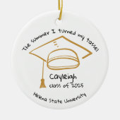 Personalisierte Klasse 2025 Abschluss Keepake Keramik Ornament (Vorne)
