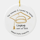 Personalisierte Klasse 2025 Abschluss Keepake Keramik Ornament (Hinten)