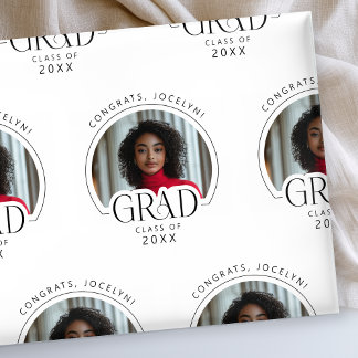 Personalisierte Klasse 2025 Foto Grad Geschenkpapier