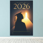 Personalisierte Klasse 2026 Future Grad Design Leinwanddruck (Insitu (Holzboden))