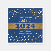 Personalisierte Klasse der Blue Graduation Party 2 Serviette (Vorderseite)