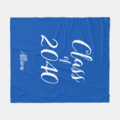 Personalisierte Klasse des Abschlusses Royal Blue  Fleecedecke (Vorderseite (Horizontal))