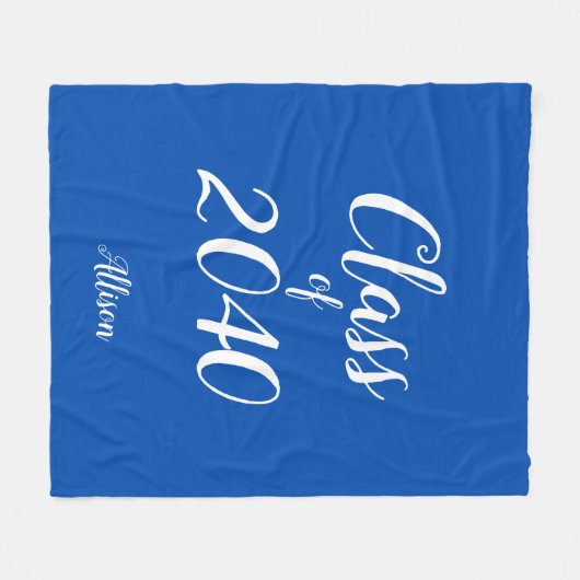 Personalisierte Klasse des Abschlusses Royal Blue Fleecedecke (Vorderseite (Horizontal))