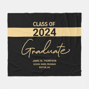 Personalisierte Klasse des Black Gold Abschlüsse 2 Fleecedecke