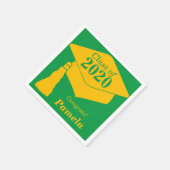 Personalisierte Klasse des grünen Goldes von 2024 Serviette (Ecke)