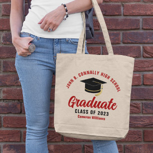 Personalisierte Klasse des Red Graduate 2023 Absch Tragetasche