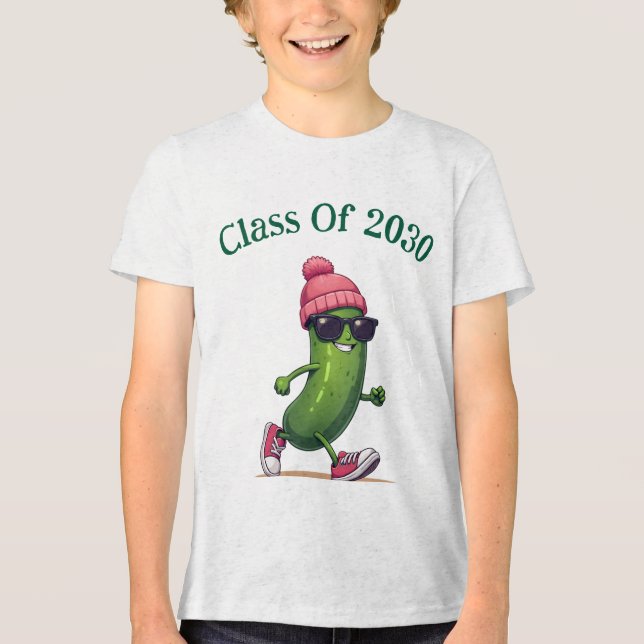 Personalisierte Klasse von 2030 Tri-Blend Shirt (Vorderseite)