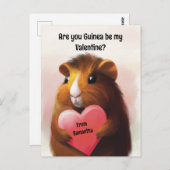Personalisierte Klassenzimmer Valentine Guinea Pig Postkarte (Vorne/Hinten)