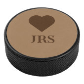 Personalisierte klassische Eleganinitials braun Eishockey Puck (3/4)