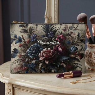 Personalisierte klassische gothische Rose Kosmetik Zubehörtasche