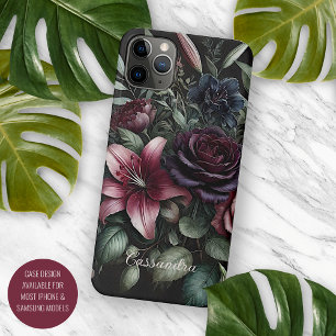 Personalisierte Klassische Gotische Rosen Blumen i Case-Mate iPhone Hülle