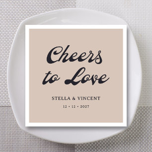 Personalisierte klassische Hochzeit "Cheers To Lie Serviette
